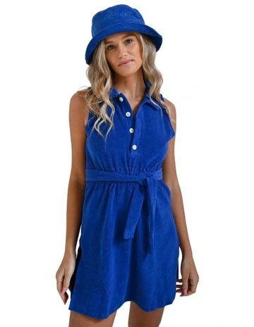 Organic Cotton Short Dress in Blue