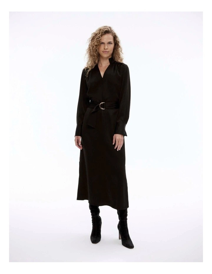 Modern Cuff Midi Dress in Black image 1