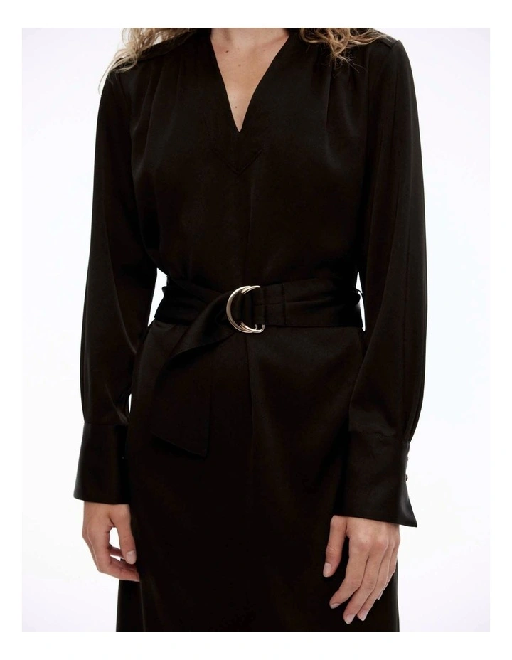 Modern Cuff Midi Dress in Black image 2