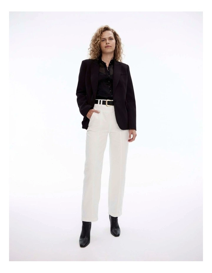 Silk Linen Blouse in Black image 2