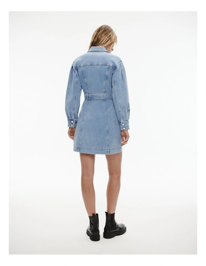 Seam Detail Dress in Vintage Wash Denim image 5