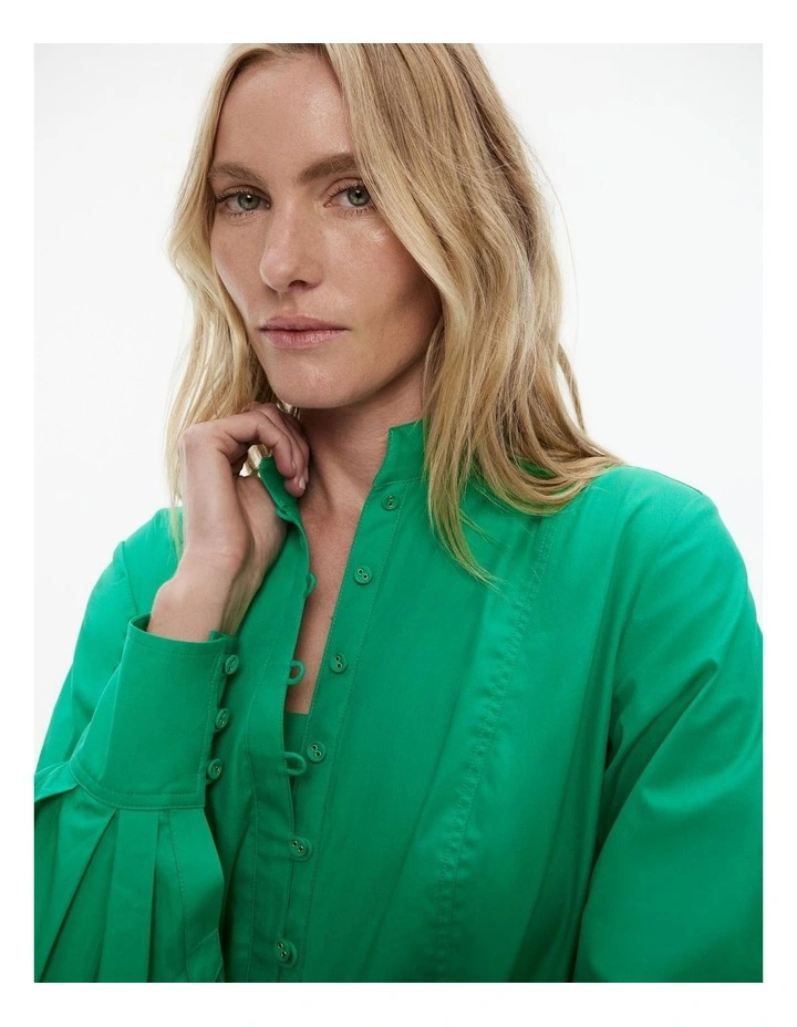 Seam Detail Mini Dress in Viridian Green image 3