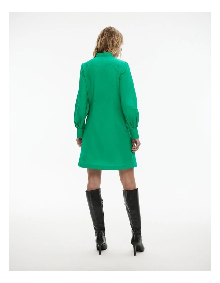 Seam Detail Mini Dress in Viridian Green image 4