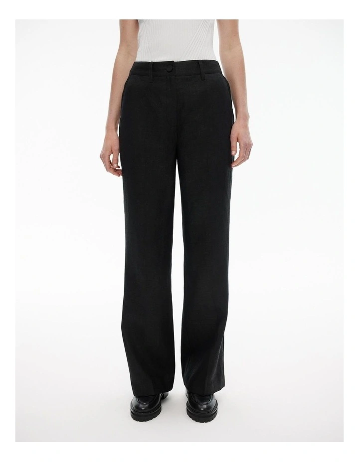 Linen Trouser in Black image 1