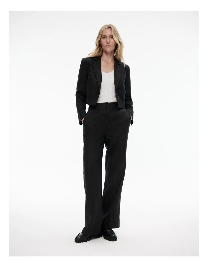 Linen Trouser in Black image 2