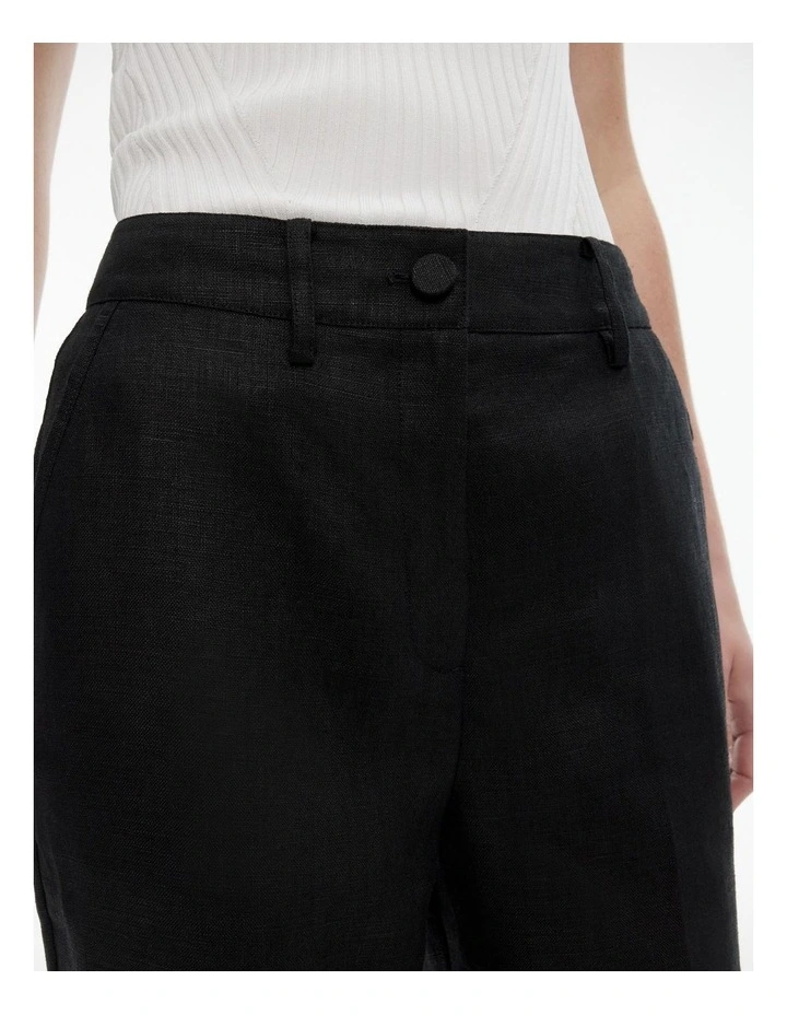 Linen Trouser in Black image 3