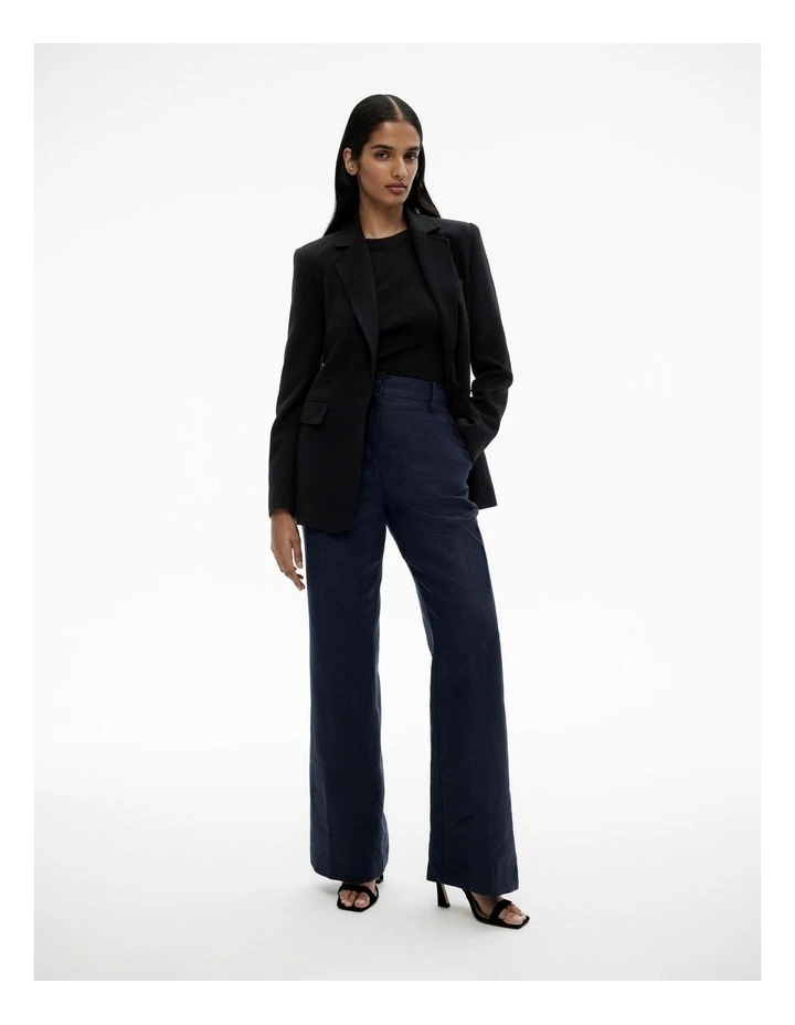 Linen Trouser in Blue Night image 2