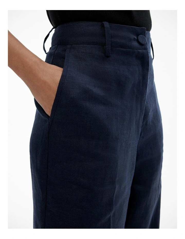 Linen Trouser in Blue Night image 3