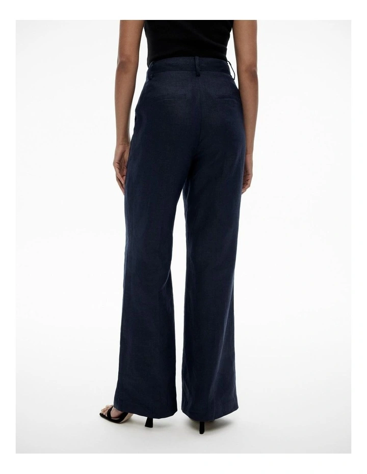 Linen Trouser in Blue Night image 4