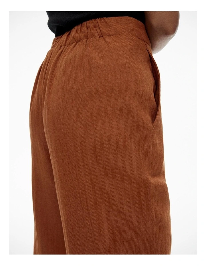 Cotton Linen Pull On Pant in Faded Terracotta image 3
