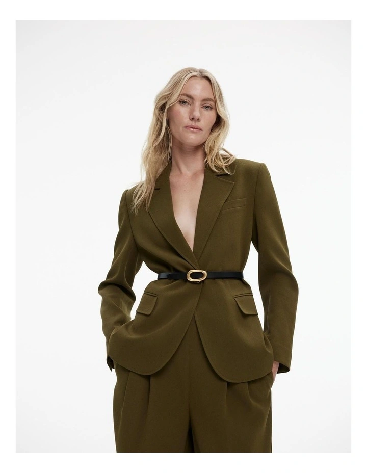 Boxy Single-breasted Blazer in Jungle image 5