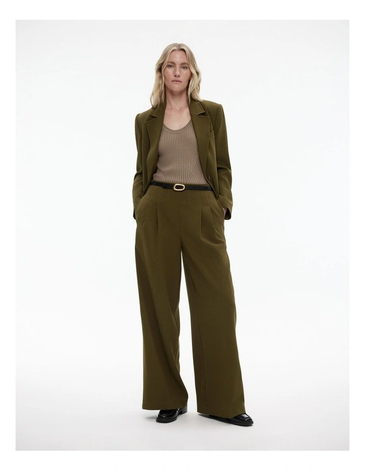 Scoop Neck Knit Tank in Washed Green image 2