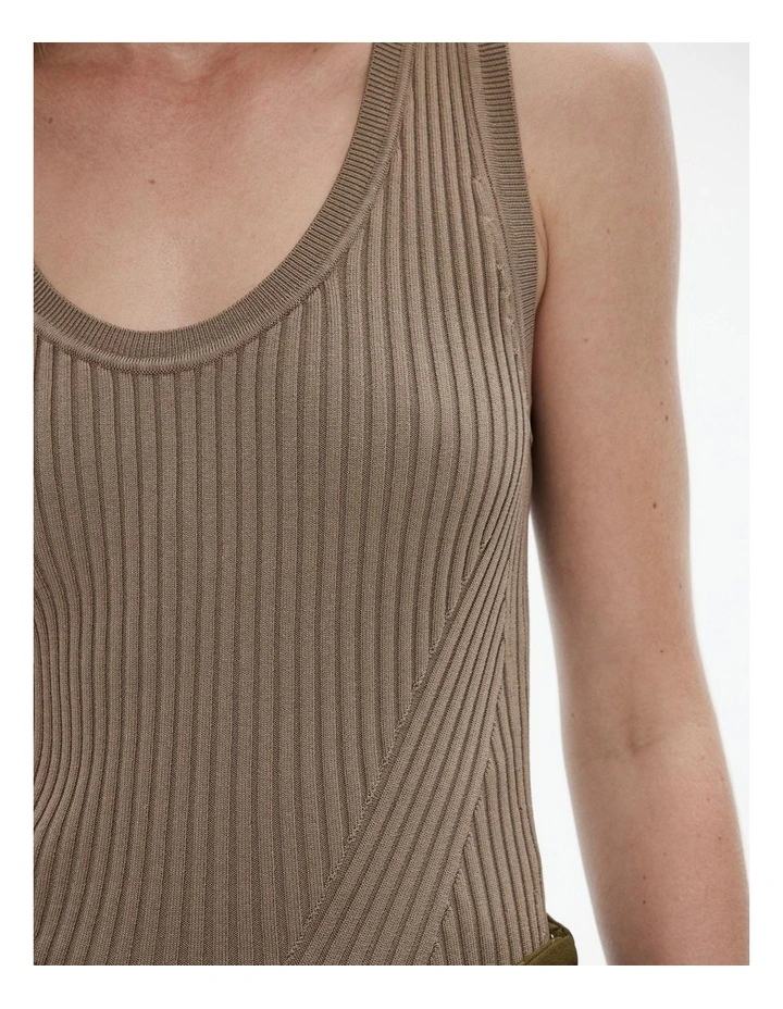Scoop Neck Knit Tank in Washed Green image 3