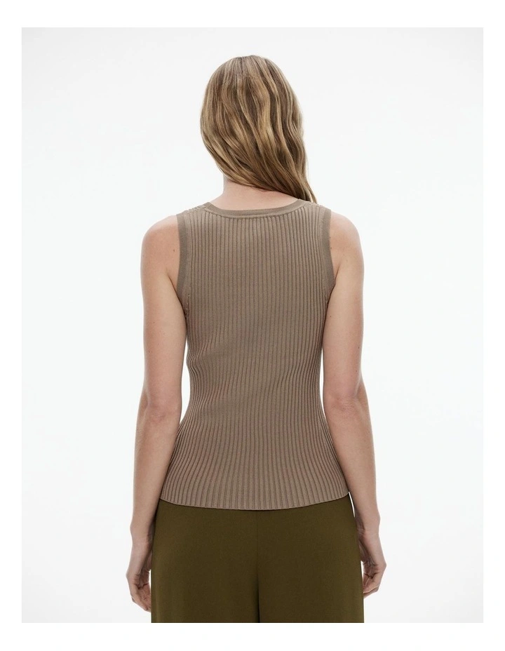 Scoop Neck Knit Tank in Washed Green image 4