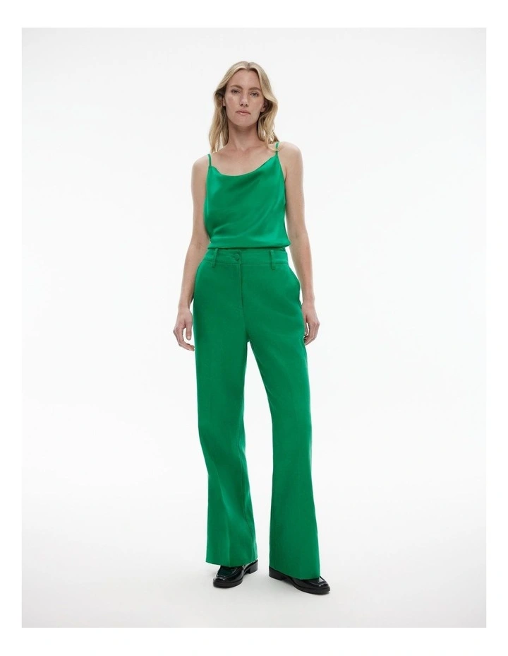 Satin Drape Camisole in Viridian Green image 2