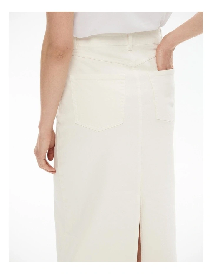 Denim Maxi Skirt in Parchment image 3