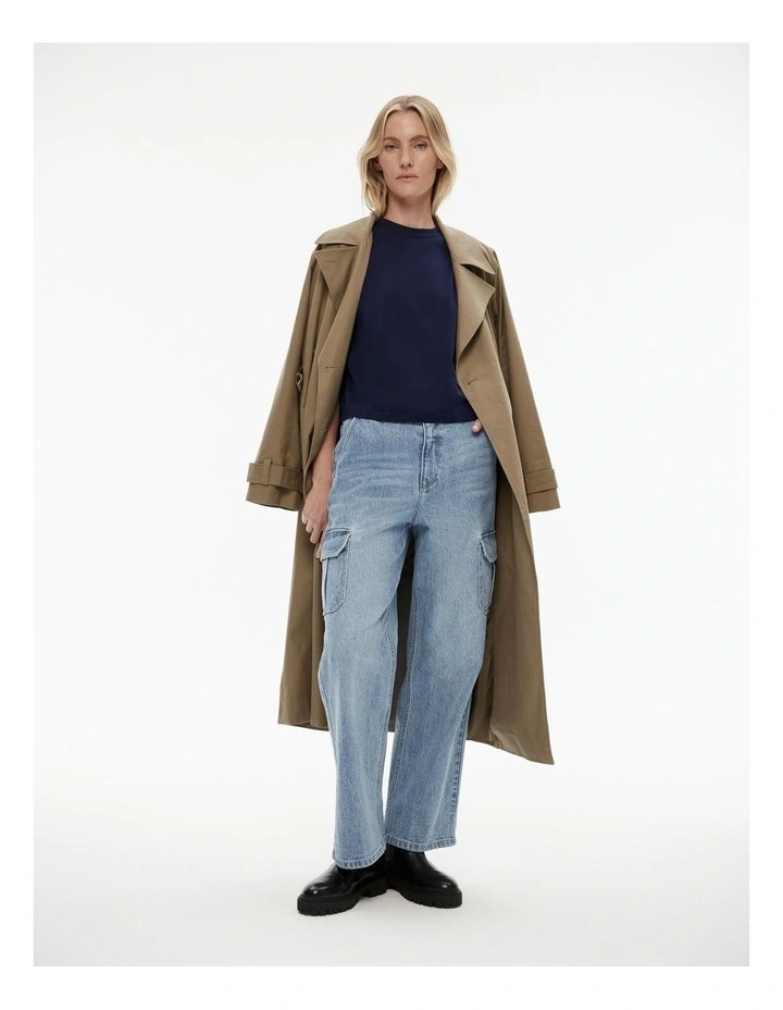 Cotton Crop Short Sleeve Tee in Regatta Blue image 2