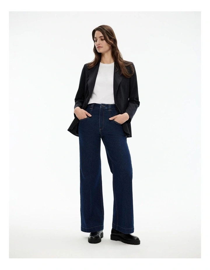 Wide Leg Angled Pocket Jean in Dark Indigo image 2