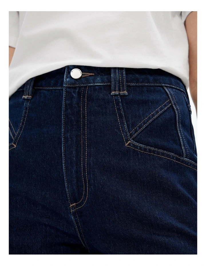 Wide Leg Angled Pocket Jean in Dark Indigo image 3