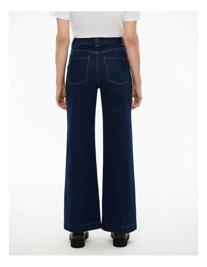 Wide Leg Angled Pocket Jean in Dark Indigo image 4