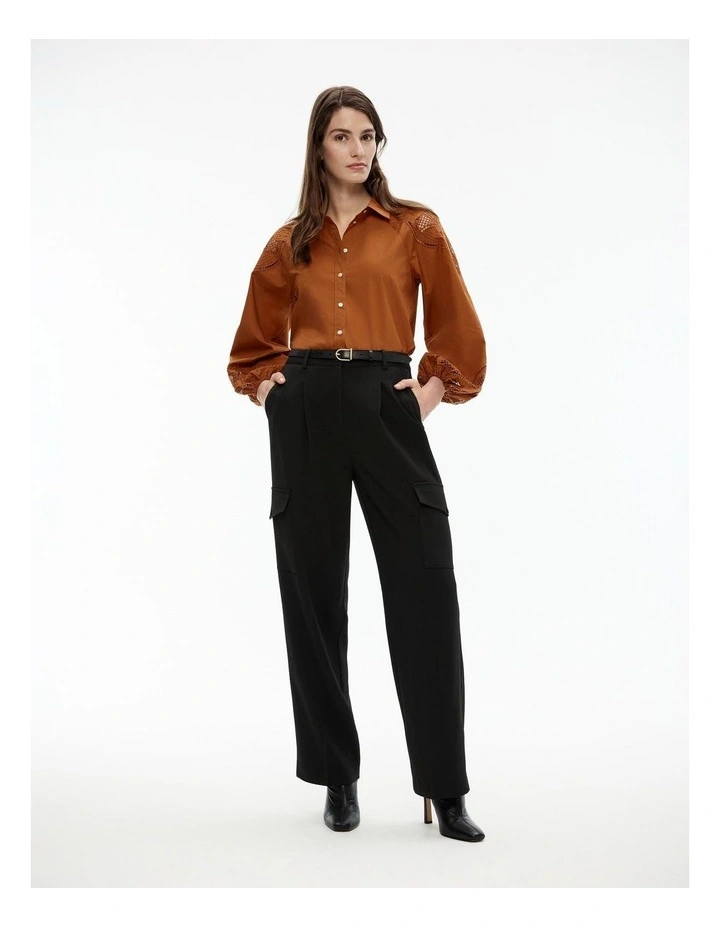 Dreamy Eyelet Flowy Blouse - Terracotta