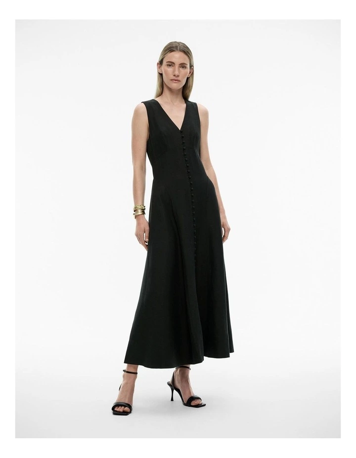 Seam Detail Maxi Dress in Black image 2