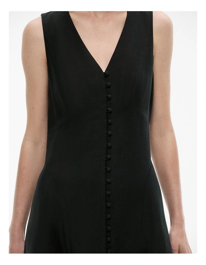 Seam Detail Maxi Dress in Black image 3
