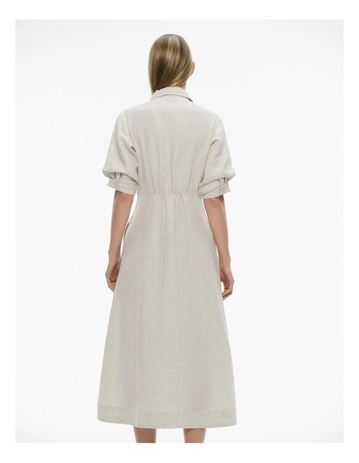 French Linen Dart Midi Dress in Flax image 4