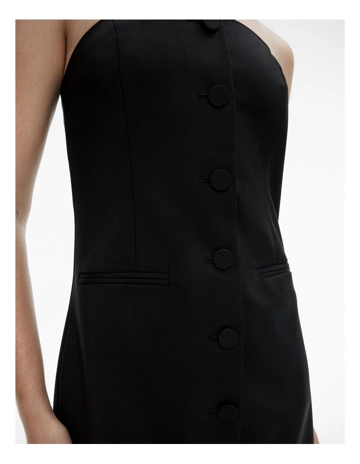 Strapless Tailored Dress in Black image 3