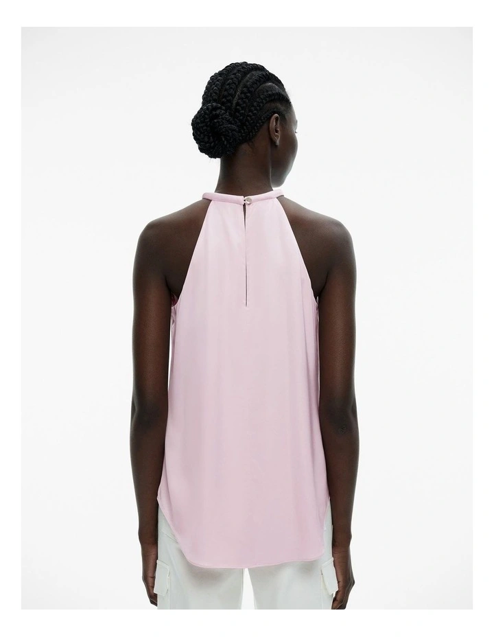 Satin Halter Blouse Top in Soft Pink image 4