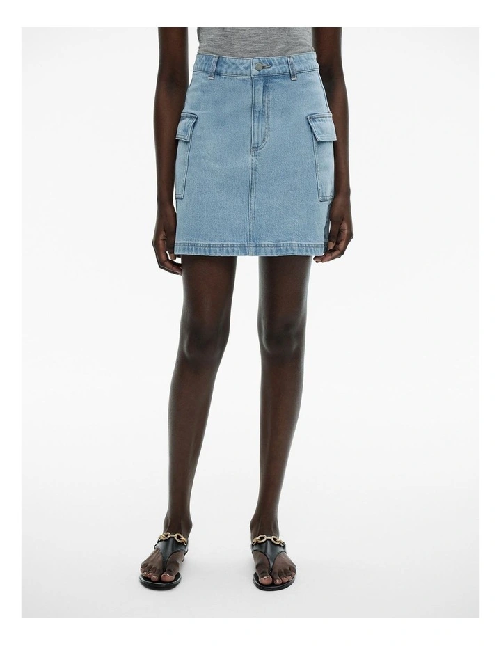 Cargo Skirt in Vintage Wash Denim image 1