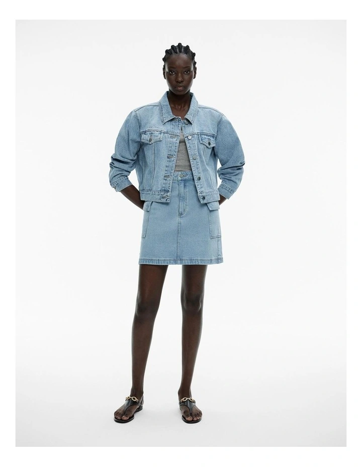 Cargo Skirt in Vintage Wash Denim image 2