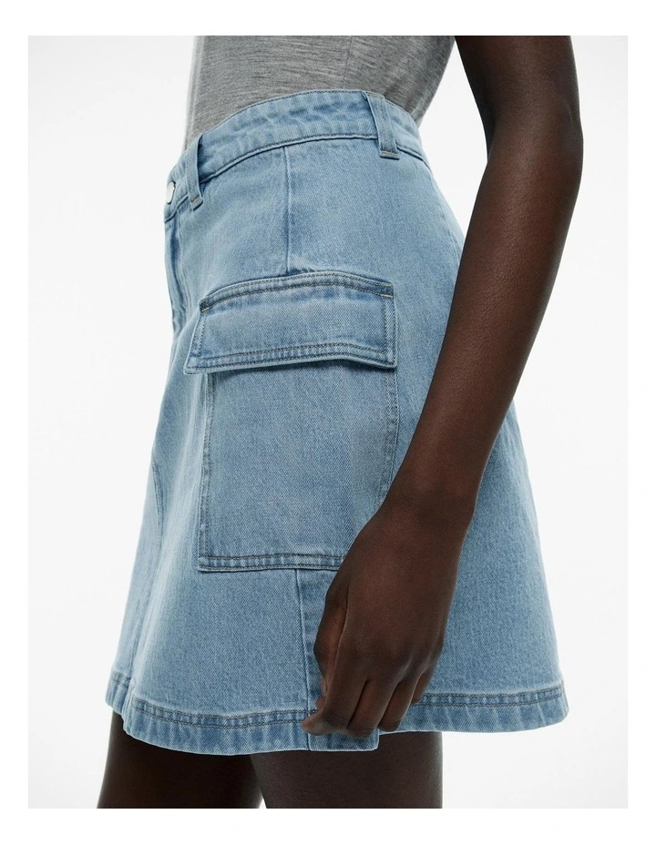 Cargo Skirt in Vintage Wash Denim image 3