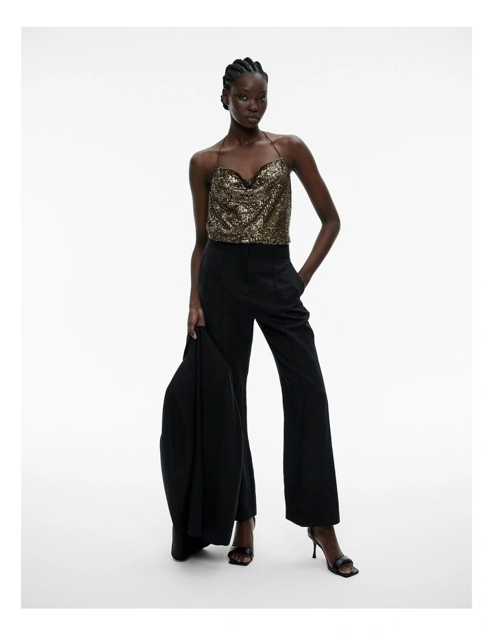 Sequin Cowl Neck Camisole in Jungle image 2