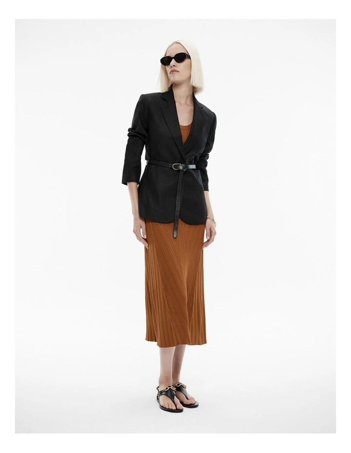 Rib Scoop Neck Knit Dress in Faded Terracotta image 2