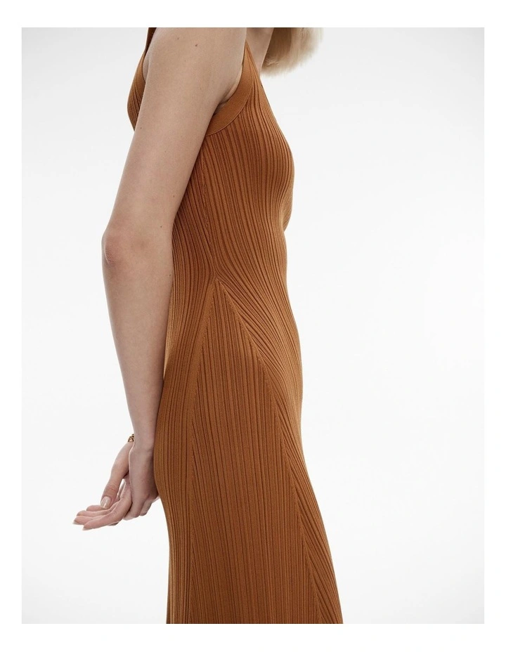 Rib Scoop Neck Knit Dress in Faded Terracotta image 3