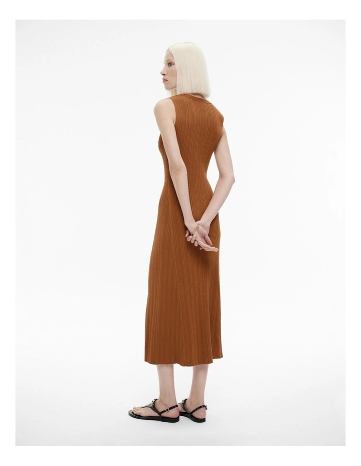 Rib Scoop Neck Knit Dress in Faded Terracotta image 4