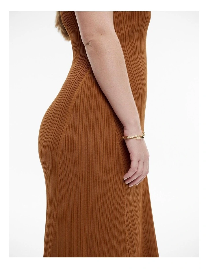Rib Scoop Neck Knit Dress in Faded Terracotta image 7