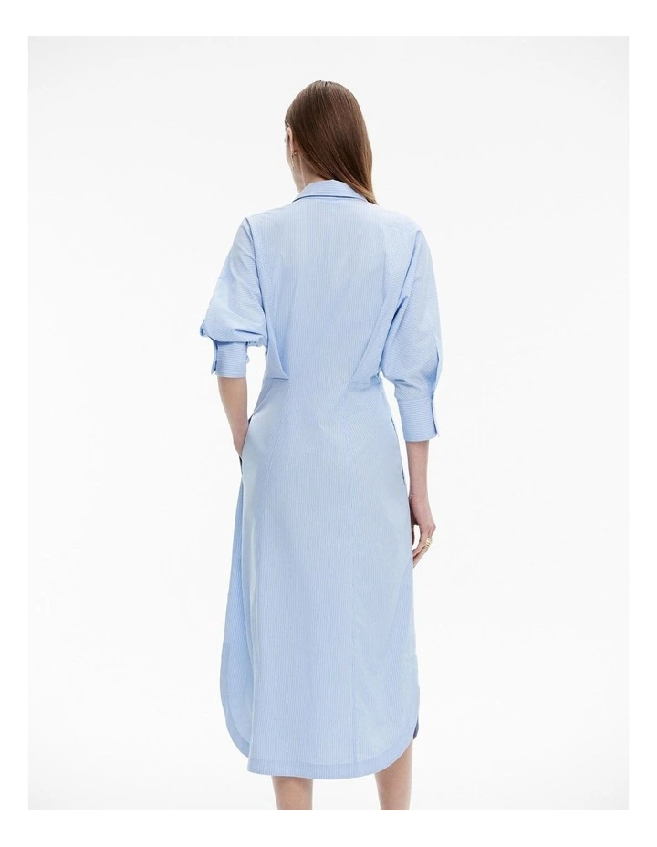 Stripe Dolman Sleeve Dress in Dusty Blue image 4