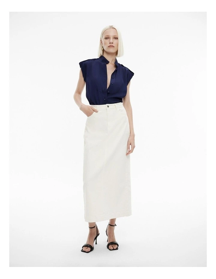 Utility Sleeveless Shirt in Ink Blue image 2