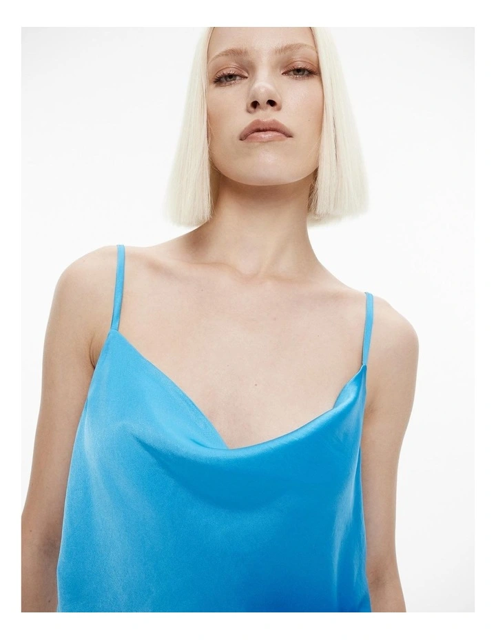 Drape Cowl Neck Camisole in Bright Blue image 3
