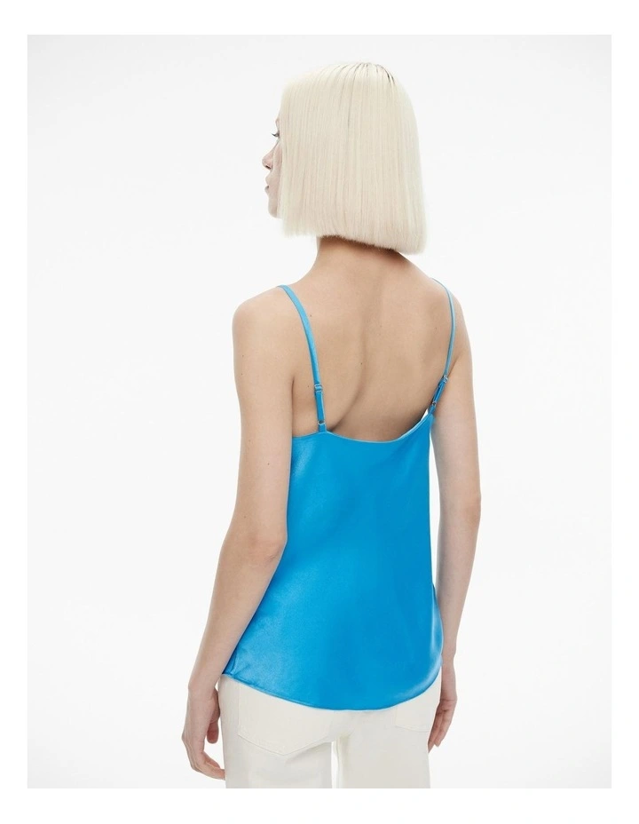Drape Cowl Neck Camisole in Bright Blue image 4