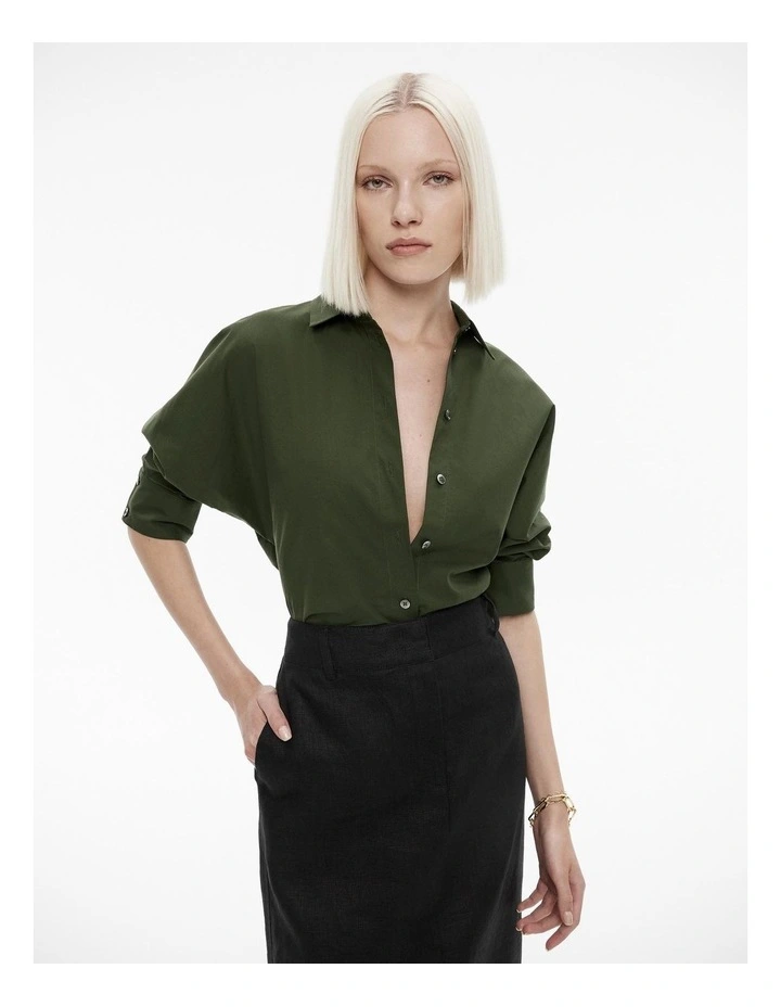 Dolman Sleeve Shirt in Ivy image 1