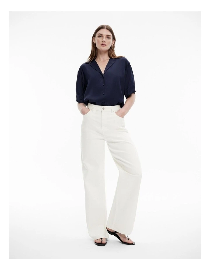 Satin Button Shirt in Blue Night image 1