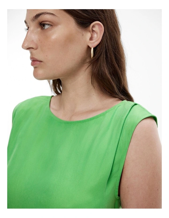 Cupro Sheath Dress in Lime Green image 3