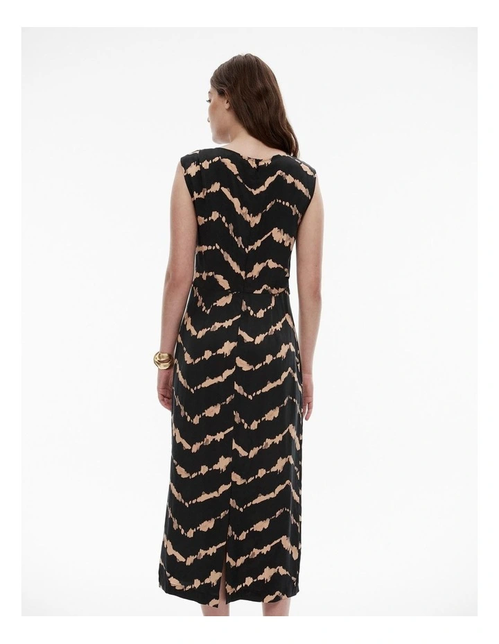 Cupro Print Sheath Dress in Black Speckle image 4