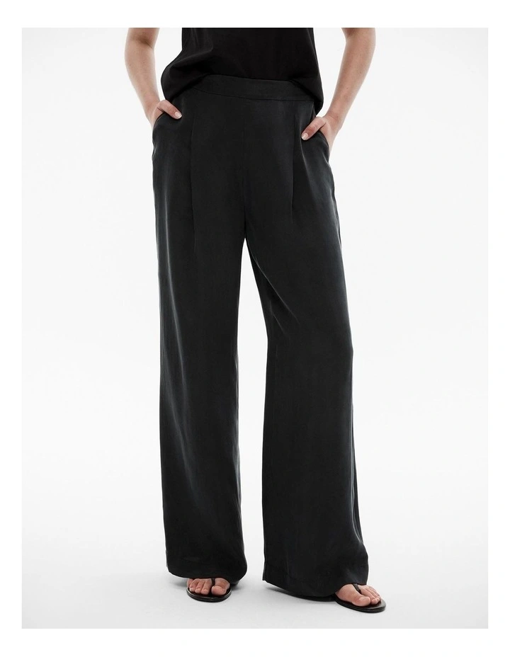 Cupro Pull On Pant in Black image 1