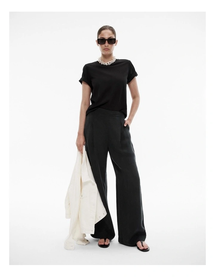 Cupro Pull On Pant in Black image 2