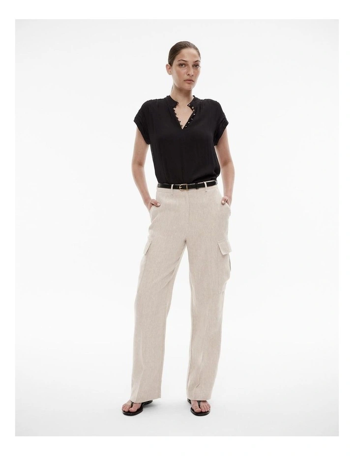 Yoryu Cap Sleeve Blouse in Black image 2