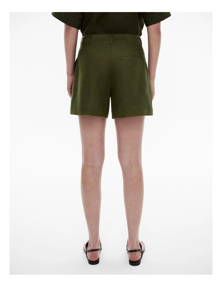 Linen Short in Forest Green image 4